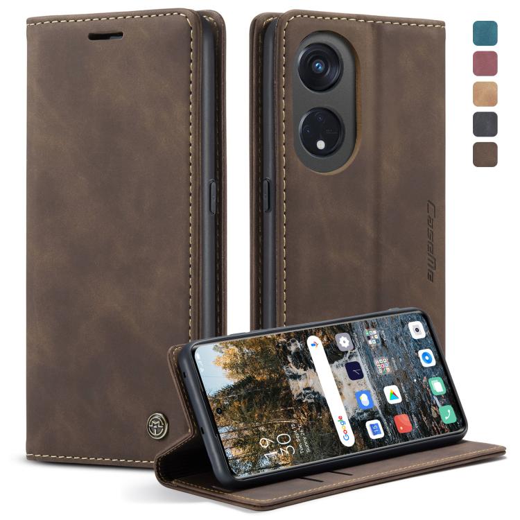 For OPPO Reno8 T 5G CaseMe 013 Multifunctional Horizontal Flip Leather Phone Case(Coffee) by CaseMe