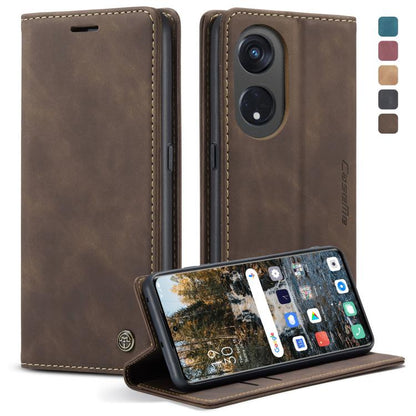 For OPPO Reno8 T 5G CaseMe 013 Multifunctional Horizontal Flip Leather Phone Case(Coffee) by CaseMe