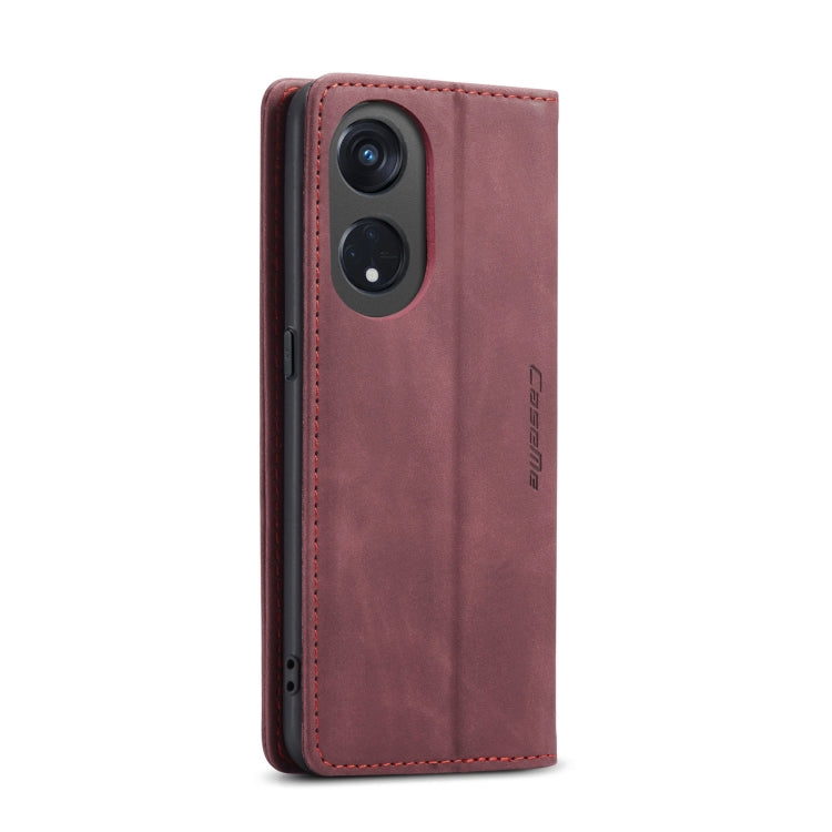 For OPPO Reno8 T 5G CaseMe 013 Multifunctional Horizontal Flip Leather Phone Case(Wine Red) by CaseMe