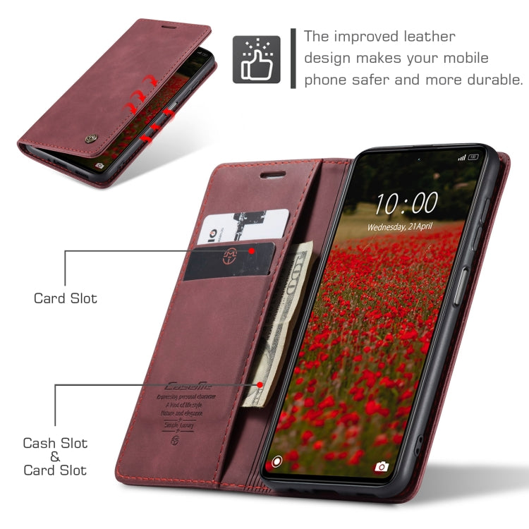 For OPPO Reno8 T 5G CaseMe 013 Multifunctional Horizontal Flip Leather Phone Case(Wine Red) by CaseMe