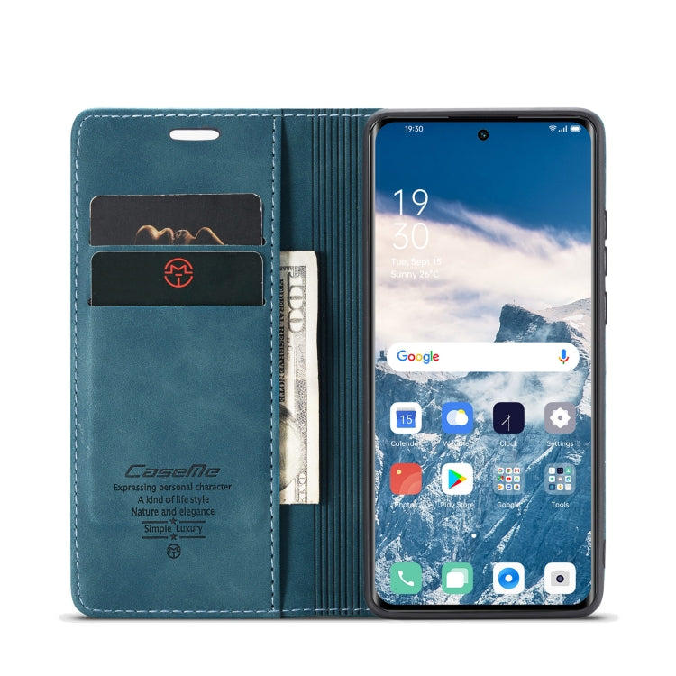For OPPO Reno8 T 5G CaseMe 013 Multifunctional Horizontal Flip Leather Phone Case(Blue) by CaseMe