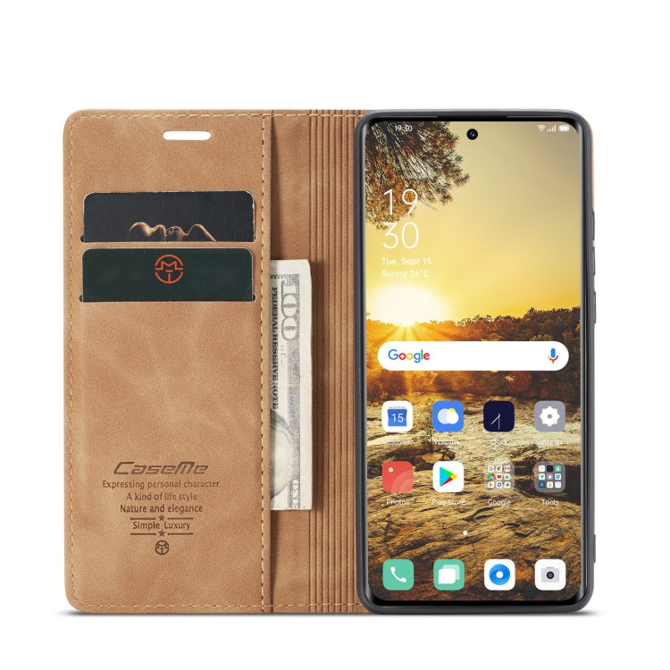 For OPPO Reno8 T 5G CaseMe 013 Multifunctional Horizontal Flip Leather Phone Case(Brown) by CaseMe