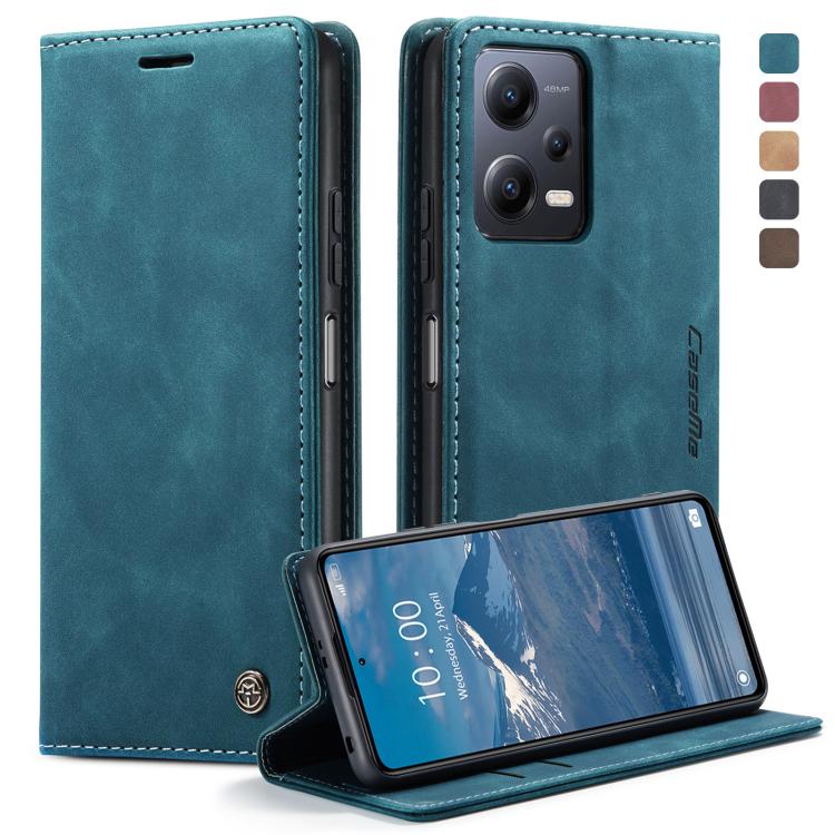 For Xiaomi Redmi Note 12 5G / Poco X5 CaseMe 013 Multifunctional Horizontal Flip Leather Phone Case(Blue) by CaseMe