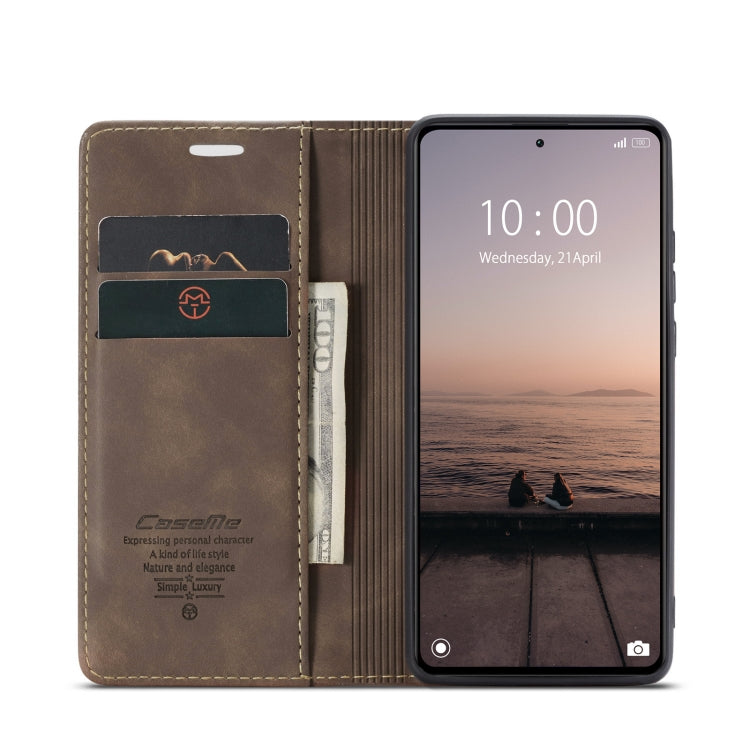 For Xiaomi Redmi Note 12 Pro 5G / Poco X5 Pro CaseMe 013 Multifunctional Horizontal Flip Leather Phone Case(Coffee) by CaseMe