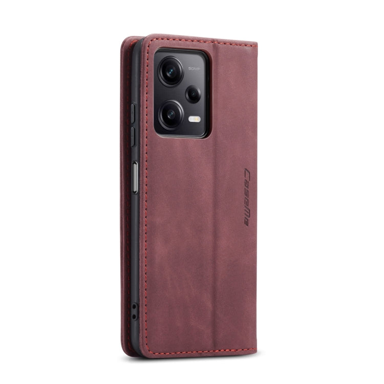For Xiaomi Redmi Note 12 Pro 5G / Poco X5 Pro CaseMe 013 Multifunctional Horizontal Flip Leather Phone Case(Wine Red) by CaseMe