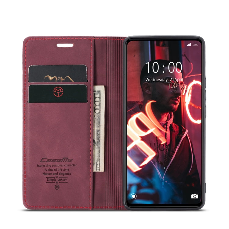 For Xiaomi Redmi Note 12 Pro 5G / Poco X5 Pro CaseMe 013 Multifunctional Horizontal Flip Leather Phone Case(Wine Red) by CaseMe
