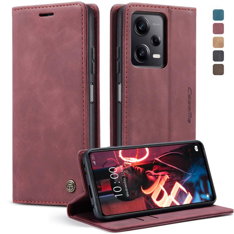 For Xiaomi Redmi Note 12 Pro 5G / Poco X5 Pro CaseMe 013 Multifunctional Horizontal Flip Leather Phone Case(Wine Red) by CaseMe