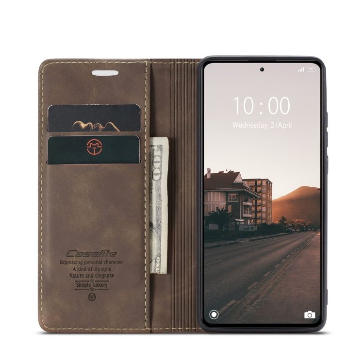 For Xiaomi Redmi Note 12 Pro+ 5G CaseMe 013 Multifunctional Horizontal Flip Leather Phone Case(Coffee) by CaseMe