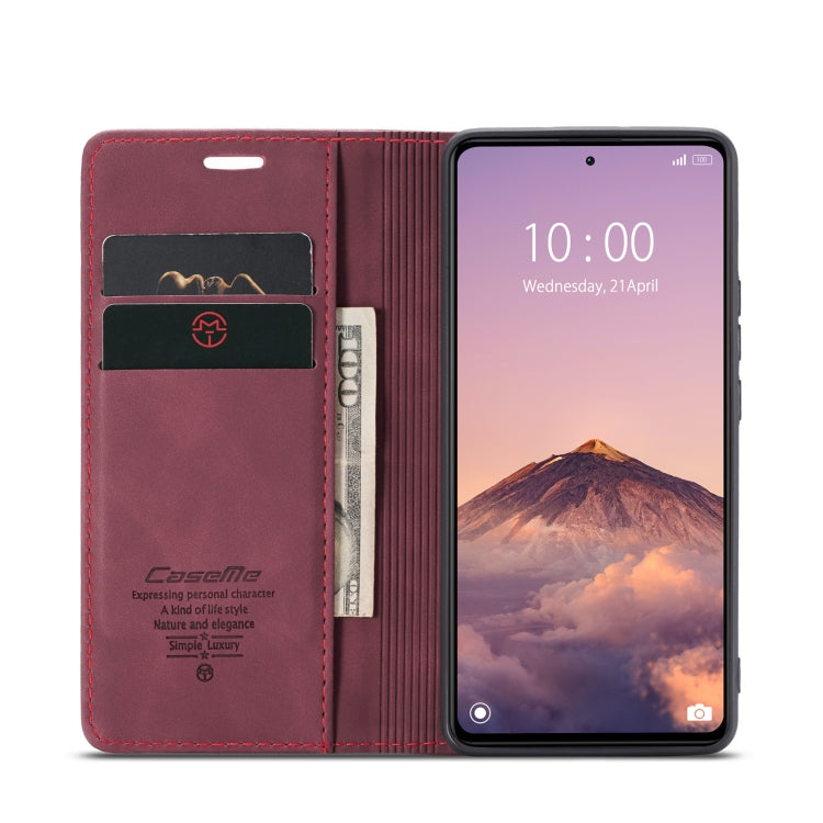 For Xiaomi Redmi Note 12 Pro+ 5G CaseMe 013 Multifunctional Horizontal Flip Leather Phone Case(Wine Red) by CaseMe