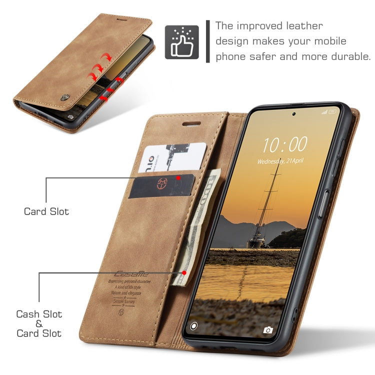 For Xiaomi Redmi Note 12 Pro+ 5G CaseMe 013 Multifunctional Horizontal Flip Leather Phone Case(Brown) by CaseMe