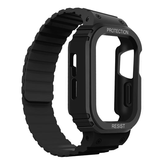 Silicone Integrated Frame Watch Band For Apple Watch Ultra 49mm(Black) by buy2fix