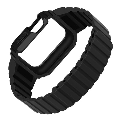 Silicone Integrated Frame Watch Band For Apple Watch Ultra 49mm(Black) - Watch Bands by buy2fix | Online Shopping UK | buy2fix