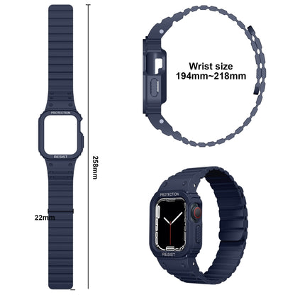 Silicone Integrated Frame Watch Band For Apple Watch Ultra 49mm(Black) - Watch Bands by buy2fix | Online Shopping UK | buy2fix