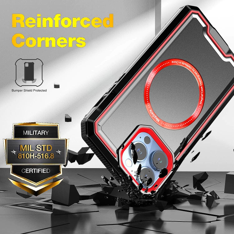 For iPhone 11 Pro Armour Two-color MagSafe Magnetic TPU + PC Phone Case(Black + Red) - iPhone 11 Pro Cases by buy2fix | Online Shopping UK | buy2fix