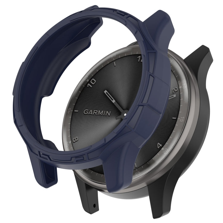 For Garmin Vivomove Trend Armor Hollow Watch Protective Case(Midnight Blue) by buy2fix