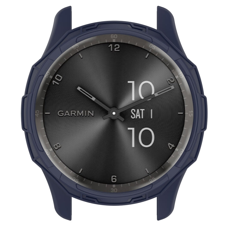 For Garmin Vivomove Trend Armor Hollow Watch Protective Case(Midnight Blue) by buy2fix
