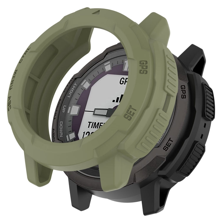 For Garmin Instinct Crossover Armor Hollow Watch Protective Case(Jungle Green) by buy2fix