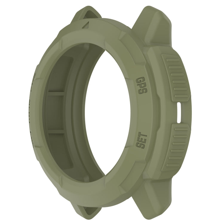 For Garmin Instinct Crossover Armor Hollow Watch Protective Case(Jungle Green) by buy2fix