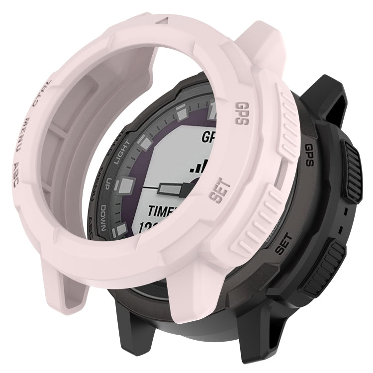 For Garmin Instinct Crossover Armor Hollow Watch Protective Case(Light Pink) by buy2fix