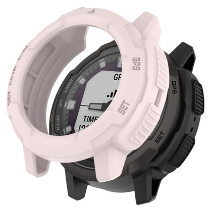 For Garmin Instinct Crossover Armor Hollow Watch Protective Case(Light Pink) by buy2fix