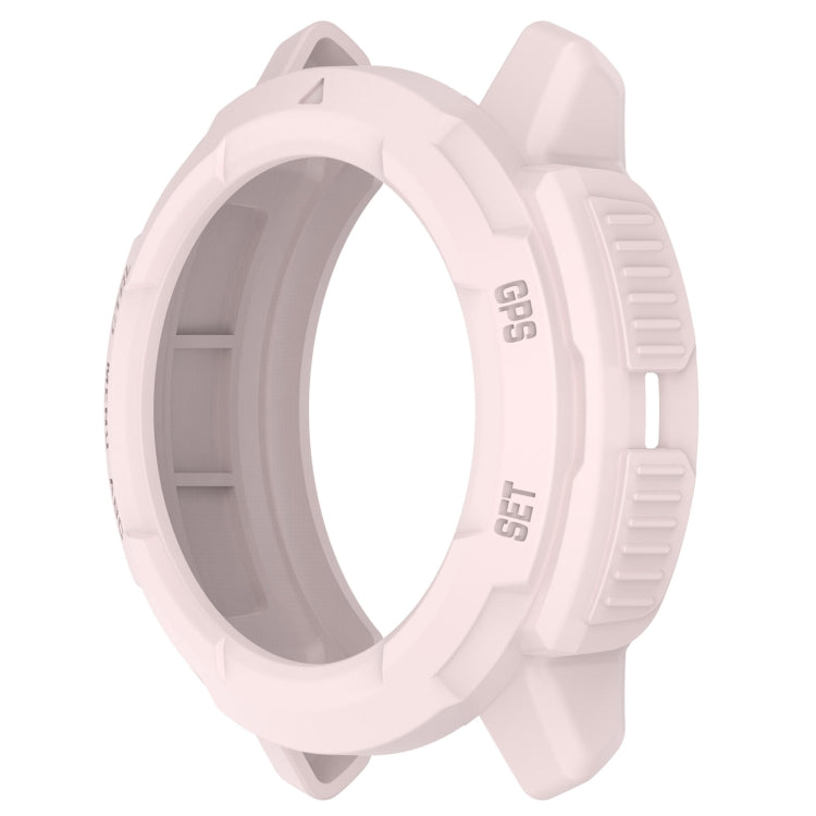 For Garmin Instinct Crossover Armor Hollow Watch Protective Case(Light Pink) by buy2fix