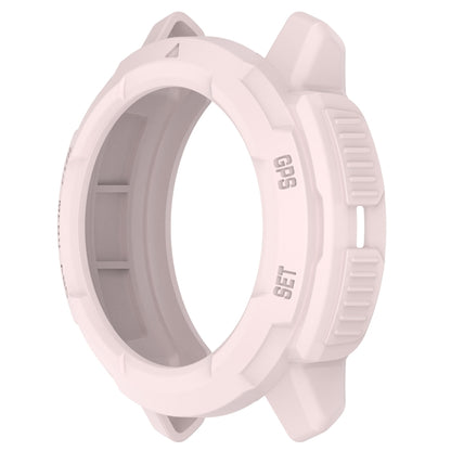 For Garmin Instinct Crossover Armor Hollow Watch Protective Case(Light Pink) by buy2fix