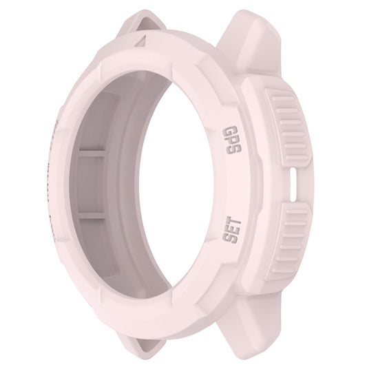 For Garmin Instinct Crossover Armor Hollow Watch Protective Case(Light Pink) by buy2fix