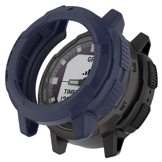 For Garmin Instinct Crossover Armor Hollow Watch Protective Case(Midnight Blue) by buy2fix