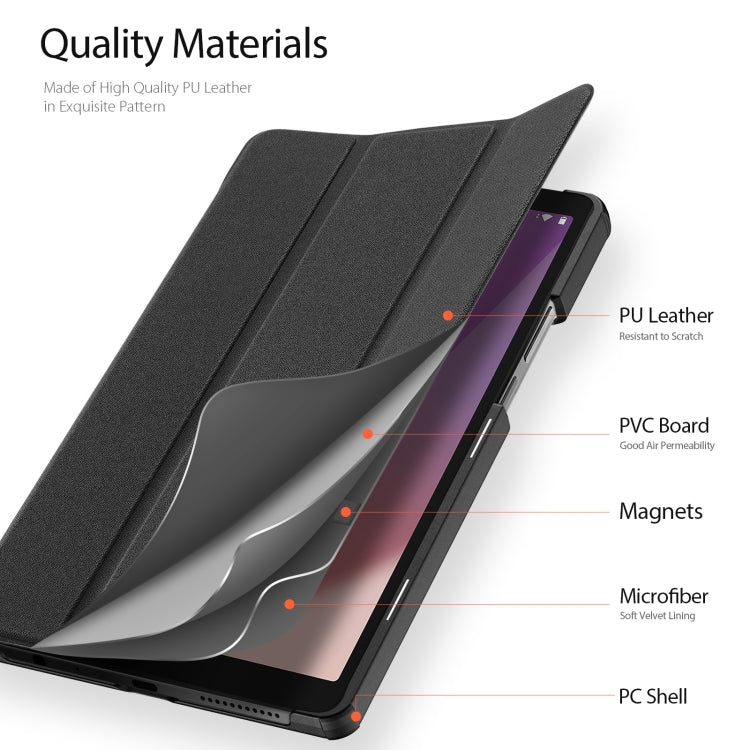 For Lenovo Tab M9 DUX DUCIS Domo Series Magnetic Flip Leather Tablet Case(Black) - Lenovo by DUX DUCIS | Online Shopping UK | buy2fix