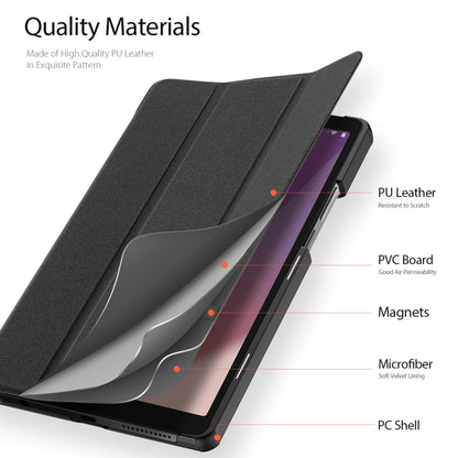 For Lenovo Tab M9 DUX DUCIS Domo Series Magnetic Flip Leather Tablet Case(Black) - Lenovo by DUX DUCIS | Online Shopping UK | buy2fix