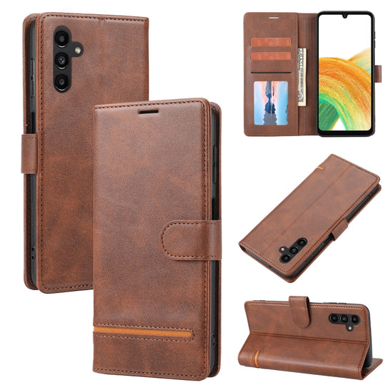 For Samsung Galaxy A34 5G Classic Wallet Flip Leather Phone Case(Brown)