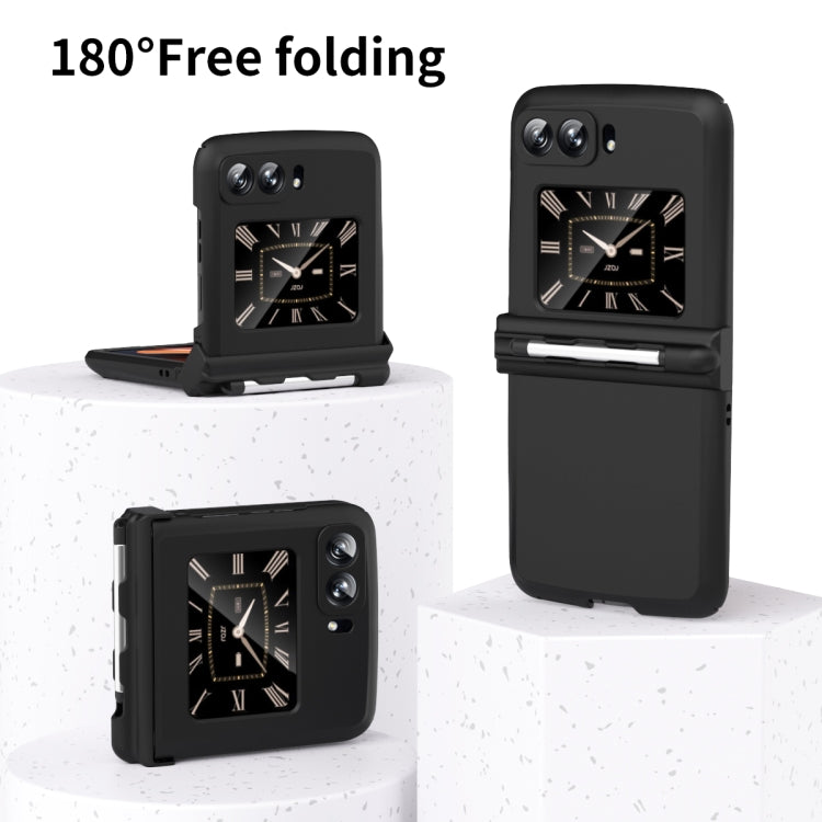 For Motorola Razr 2022 Macaron Three-piece Set Phone Case with Stylus(Black) by buy2fix