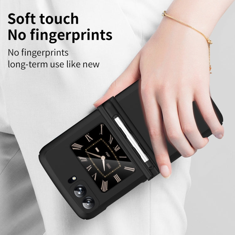 For Motorola Razr 2022 Macaron Three-piece Set Phone Case with Stylus(Black) by buy2fix