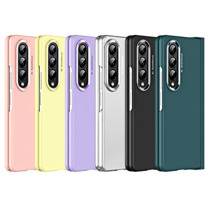 For Samsung Galaxy Z Fold4 5G Skin Feel Two-color Contact Lens Hinge Flip Phone Case(Black) - Galaxy Z Fold4 5G Cases by buy2fix | Online Shopping UK | buy2fix