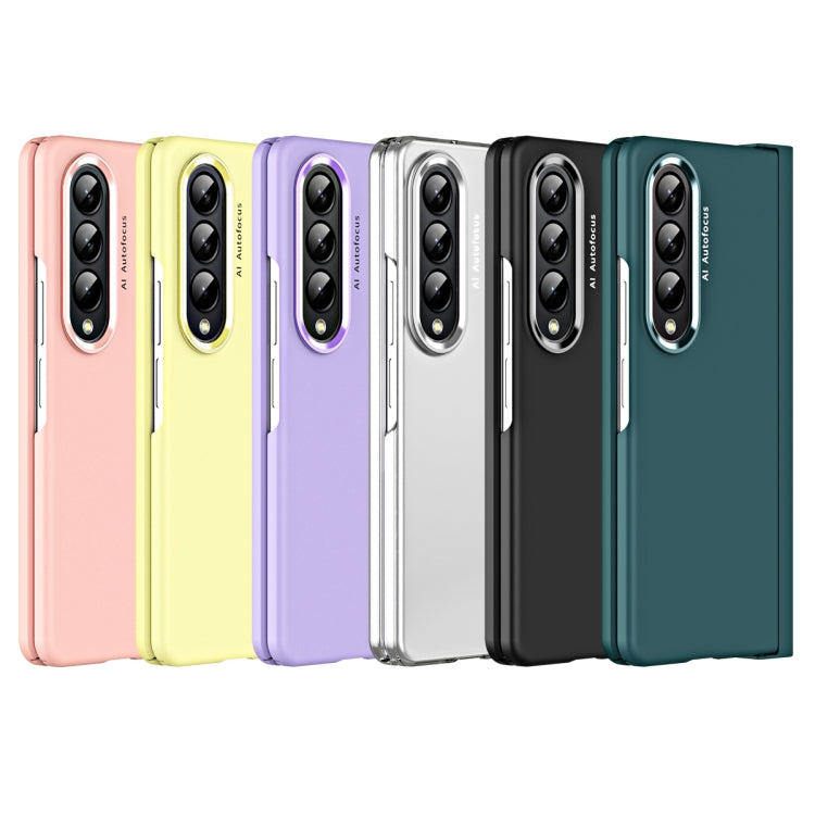 For Samsung Galaxy Z Fold4 5G Skin Feel Two-color Contact Lens Hinge Flip Phone Case(Aoyama Dai) - Galaxy Z Fold4 5G Cases by buy2fix | Online Shopping UK | buy2fix