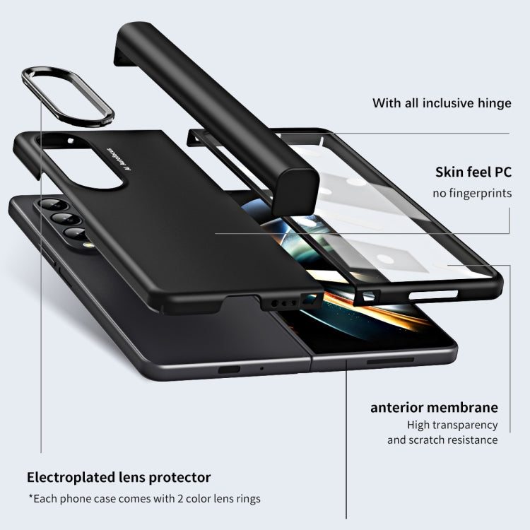 For Samsung Galaxy Z Fold4 5G Skin Feel Two-color Contact Lens Hinge Flip Phone Case(Aoyama Dai) - Galaxy Z Fold4 5G Cases by buy2fix | Online Shopping UK | buy2fix