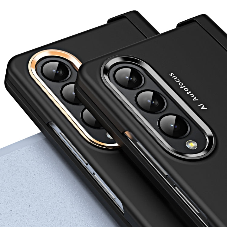 For Samsung Galaxy Z Fold4 5G Skin Feel Two-color Contact Lens Hinge Flip Phone Case(Aoyama Dai) - Galaxy Z Fold4 5G Cases by buy2fix | Online Shopping UK | buy2fix