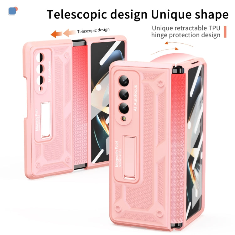 For Samsung Galaxy Z Fold4 5G Integrated TPU Telescopic Hinge Phone Case with Stand(Pink) - Galaxy Z Fold4 5G Cases by buy2fix | Online Shopping UK | buy2fix