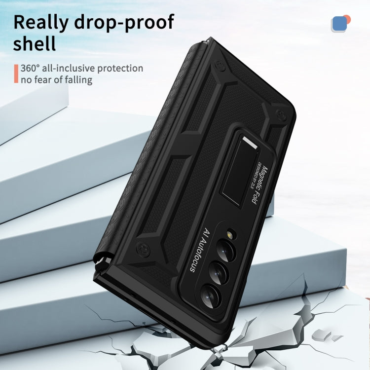 For Samsung Galaxy Z Fold4 5G Integrated TPU Telescopic Hinge Phone Case with Stand(Black) - Galaxy Z Fold4 5G Cases by buy2fix | Online Shopping UK | buy2fix