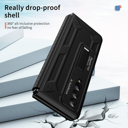 For Samsung Galaxy Z Fold4 5G Integrated TPU Telescopic Hinge Phone Case with Stand(Black) - Galaxy Z Fold4 5G Cases by buy2fix | Online Shopping UK | buy2fix