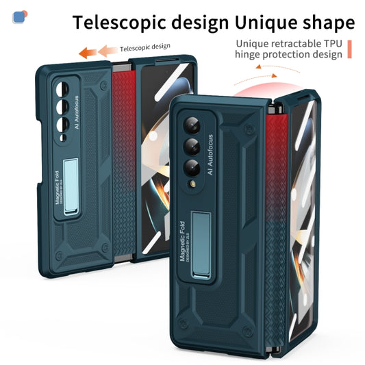 For Samsung Galaxy Z Fold4 5G Integrated TPU Telescopic Hinge Phone Case with Stand(Green) - Galaxy Z Fold4 5G Cases by buy2fix | Online Shopping UK | buy2fix