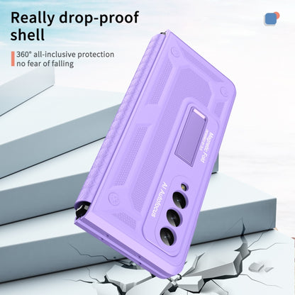 For Samsung Galaxy Z Fold4 5G Integrated TPU Telescopic Hinge Phone Case with Stand(Purple) - Galaxy Z Fold4 5G Cases by buy2fix | Online Shopping UK | buy2fix