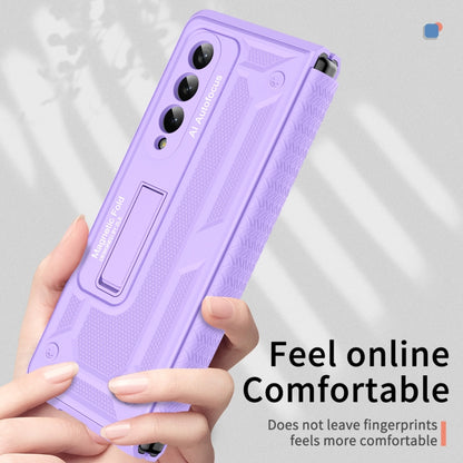 For Samsung Galaxy Z Fold4 5G Integrated TPU Telescopic Hinge Phone Case with Stand(Purple) - Galaxy Z Fold4 5G Cases by buy2fix | Online Shopping UK | buy2fix