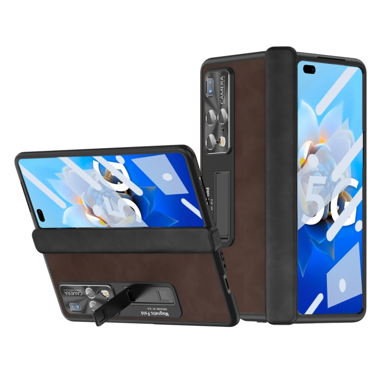 For Huawei Mate X2 5G Napa Texture All-inclusive Phone Case(Coffee) - Huawei Cases by buy2fix | Online Shopping UK | buy2fix