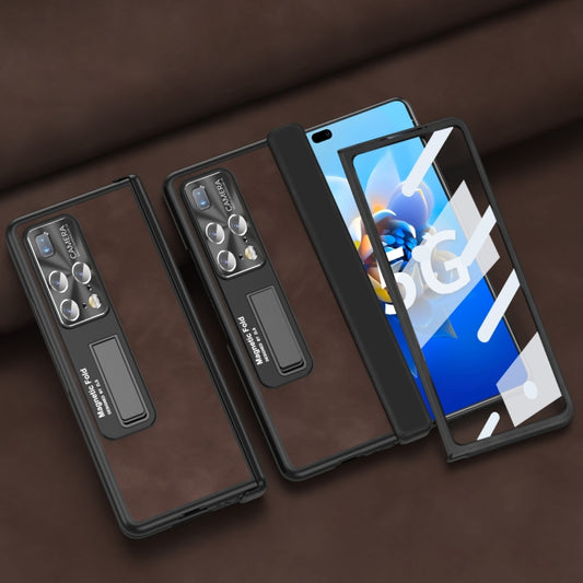 For Huawei Mate X2 5G Napa Texture All-inclusive Phone Case(Coffee) - Huawei Cases by buy2fix | Online Shopping UK | buy2fix