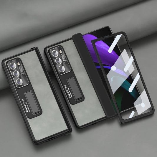 For Samsung Galaxy Z Fold2 5G Napa Texture All-inclusive Phone Case(White) - Galaxy Phone Cases by buy2fix | Online Shopping UK | buy2fix