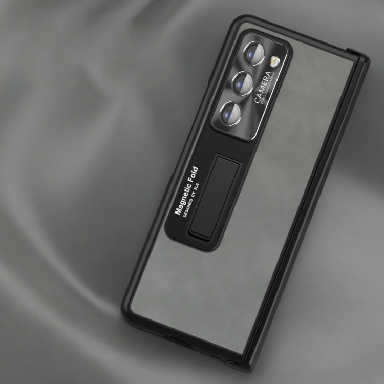 For Samsung Galaxy Z Fold2 5G Napa Texture All-inclusive Phone Case(Coffee) - Galaxy Phone Cases by buy2fix | Online Shopping UK | buy2fix