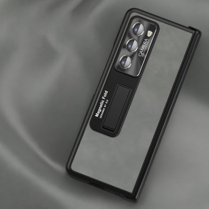 For Samsung Galaxy Z Fold2 5G Napa Texture All-inclusive Phone Case(Coffee) - Galaxy Phone Cases by buy2fix | Online Shopping UK | buy2fix