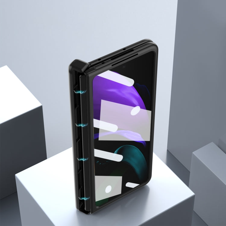 For Samsung Galaxy Z Fold2 5G Napa Texture All-inclusive Phone Case(White) - Galaxy Phone Cases by buy2fix | Online Shopping UK | buy2fix