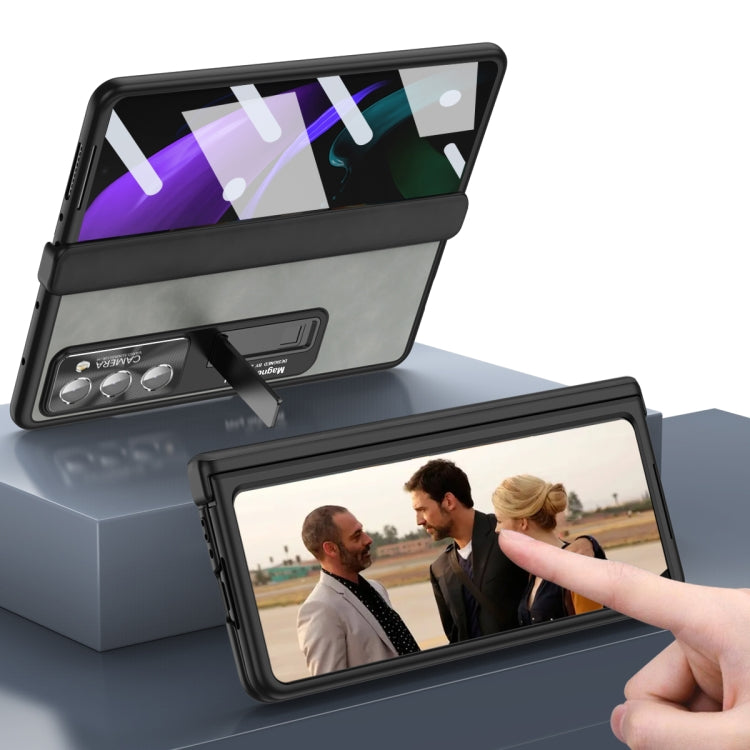 For Samsung Galaxy Z Fold2 5G Napa Texture All-inclusive Phone Case(Coffee) - Galaxy Phone Cases by buy2fix | Online Shopping UK | buy2fix